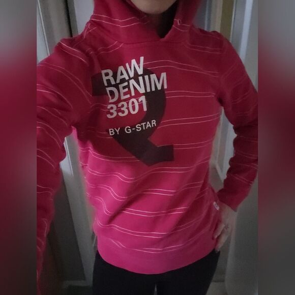 G-Star Pink Striped Hoodie size S - Picture 2 of 5